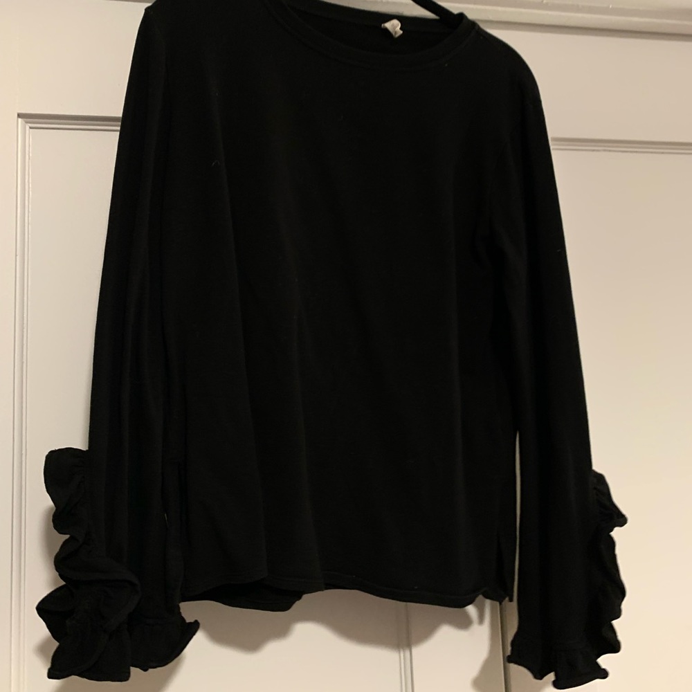 Bell-sleeve Ruffle Trim Maternity Sweater